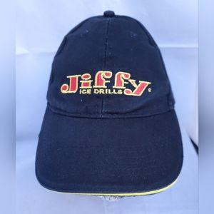 Jiffy Ice Drills Black Hat Cap Four Stroke Club Adjustable One Size